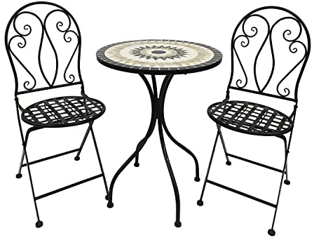Ensemble de 3 pièces en mosaïque décorative - Pour table de jardin, chaises de jardin, table de bistrot