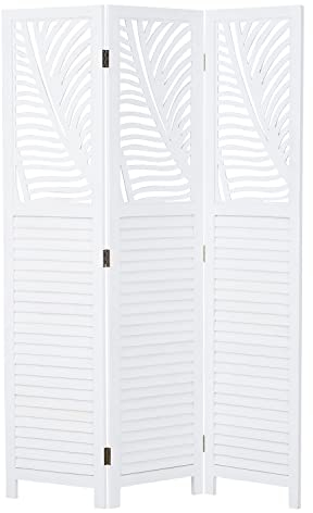 Homestyle4u Paravent Raumteiler Weiß 3 teilig Holz Raumtrenner Trennwand Sichtschutz Spanische Wand | Artikel 2043