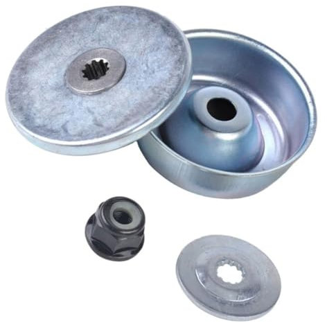 1 * Bundmutter + Reiterplatte + Druckscheibe + Druckplattenschutzscheibe 8 * 8 * 3 cm Metall for Stihl FS120 FS200 FS250 Rasentrimmer Leistung