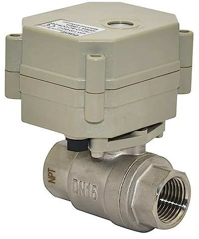kezhai Dream 3/8 9-24V AC/DC Motorisierter Kugelhahn, DN10 Edelstahl 2 Drähte Automatische Rückkehr NC Elektrischer Kugelhahn