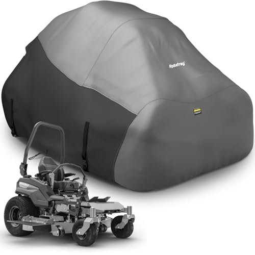 Rosefray Zero Turn Mower Cover,Waterproof 420D Marine Grade Fabric-Universal Fit for John Deer,Cub Cadet Zero Turn Up to 60 Lawn Mower Decks,Dimensions: 79 L X 46 W X 55 H Gray