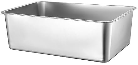 WRJAHCG Plateau À Thé Creux en Acier Inoxydable,Assiette À Thé Rectangulaire Simple Tasse Plateau De Vidange Boissons Plateau De Service Ustensiles De Cuisine Portable,60x40x20CM/23''x15''x8''