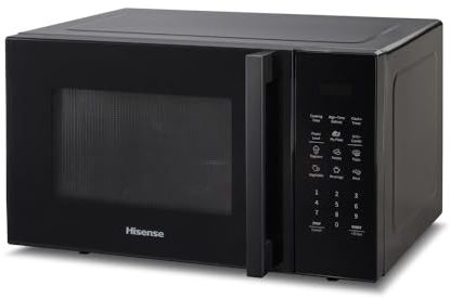 Hisense H29MOBS9HG-Microondas Con Grill, 29L, Plato Giratorio XL, Múltiples Niveles de Potencia, Puerta Cristal Templado, Programas Automáticos, Temporizador de Cocción, Negro