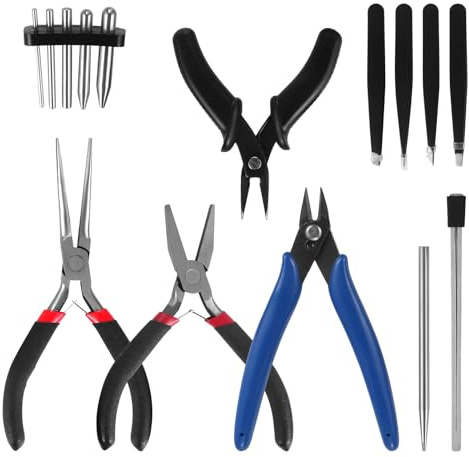 WiMas 15PCS Set di strumenti per puzzle in metallo Kit per modelli in metallo Strumenti di assistenza alla piegatura per la costruzione e il fissaggio di modelli