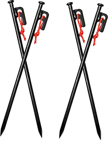 YARNOW 4 Stück Strapazierfähige Zeltheringe Planenpfähle Gartenpfähle Metall Zeltheringe Im Freien Bodenpflöcke Metall Campingausrüstung Planenbefestigungspfähle 45 Stahl Binden Draussen