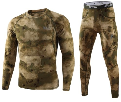 Thermo Unterwäsche Set Y2k Jogginghose Fahrradhandschuhe Herren Winter Strumpfhosen Lange Unterhosen Herren Set Sportunterwäsche Einteilige Motorradbekleidung Für Den Winter(Light Brown,L)