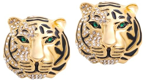 WRITWAA 2St Korsage Brosche für Herrenanzug Mützen und Hüte für Männer Kragennadel Herrenhut Foto-Requisite Tiger Brosche Kleidung Stift Zinklegierung Zubehör Mann Abzeichen legierung