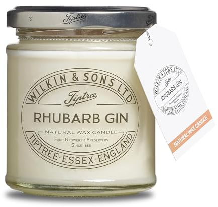 Tiptree Rhubarb Gin Jam Jar Natural Wax Candles 1x135g