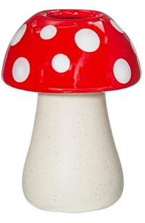 Sass & Belle Mushroom Bud Vase - Quirky Small Ceramic Flower Vase, Fun Cottage Core Table Decorations, Mini Red & White Home Decor by Sass and Belle