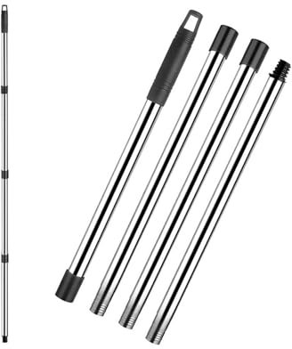 AMONENZ Manico Scopa, Acciaio Inossidabile Bastone Telescopico, Bastone Telescopico per Pulizia, con Maniglia in PP,per Case, Autolavaggi, Hotel