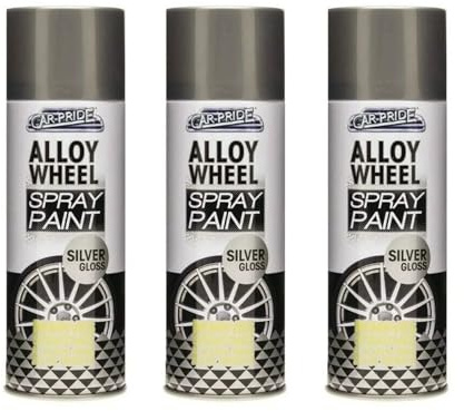 YSAMAX Silver Gloss Alloy Wheel Spray Paint, Quick-Drying Formula, Long-Lasting Protection, Long-Lasting Durability, Providing Protective Barrier, 400 ML, (3PCS)