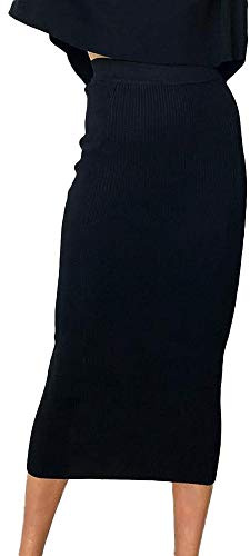 Knitted Skirt Women's Autumn Winter Skirt Women's Knee-Length Elegant Winter Dresses Tight Elastic Midi Skirt Long Skirts Winter Wrap Skirt Wool Knitting Skirts Bodycon Knitted Skirt / Pencil Skirt /
