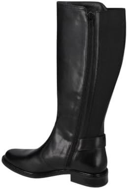 Valleverde 17105 Stivali Casual Donna Pelle Nero Tacco Grosso 3Cm Suola Gomma Gambale Ginocchio