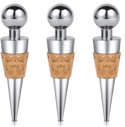 3 Stück Weinflaschenverschluss, Weinverschluss, Wiederverwendbare Flaschenverschluss Universal, Wein Verschluss für Weinsammlung Rotwein Champagner Beer Saver Sealer