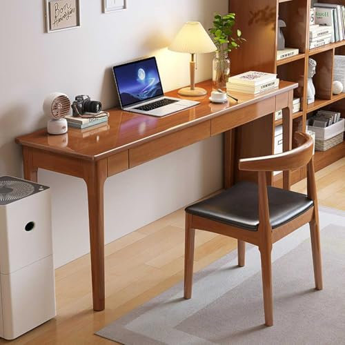 Moderner Schreibtisch aus der Mitte des Jahrhunderts mit Aufbewahrungsschubladen, Computertisch, Heimbüro-Schreibtisch, Massivholz-Schreibtisch, Arbeitstisch, Arbeitsplatz