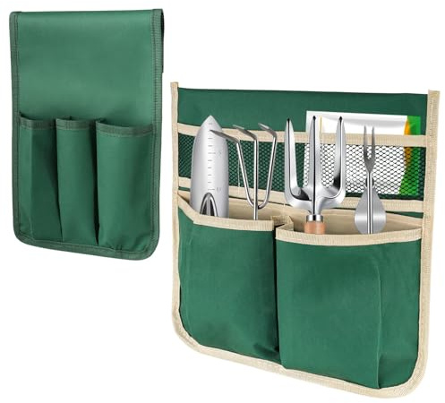 YBB Confezione da 2 sacchetti da giardino per inginocchiare, borse portatili per attrezzi Oxford con tasche multiple per riporre oggetti per giardinaggio all'aperto sgabello inginocchiato