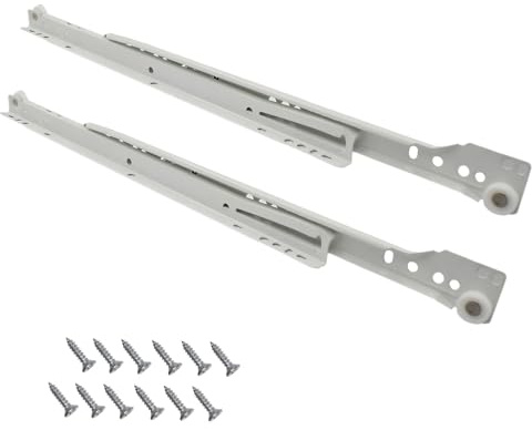 1 Paar Schubladenschienen Schubladenauszug Rollenführung Schienen Schubladenführungen Weiß 300mm Teilauszug