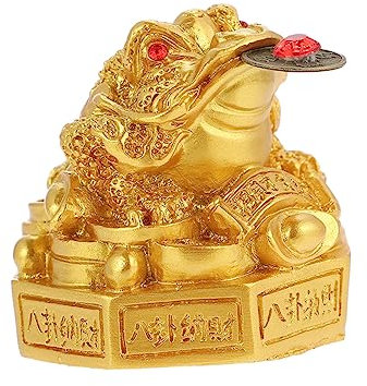 VINTORKY Glänzende Feng Shui Krötenfigur Aus Resin Dekorative Dreiäugige Toader Statue Für Büro Tischdekoration Langlebig Und Stilvoll Geeignet Für Wohlstand Und Glück Im Zuhause