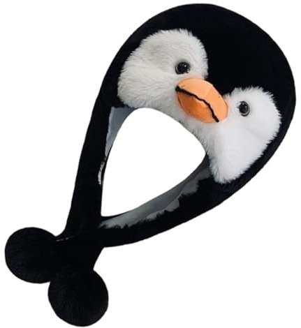 JEWEDECO Pinguin-plüschhut Für Kinder Cartoon-tierkopfbedeckung Party-accessoire Cosplay-haube Ohrenschutz Für Kaltes Wetter