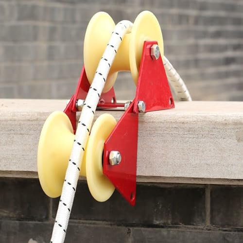 Carrucola Puleggia Carrucole Di Sollevamento Rooftent, Carrucola A Fune Doppia Ruota Per Angolo, Antincendio, Lavori Aerei E Cantieri Edili, Rulli Di Posa Verricelli Commerciali(Pulley Inner Dia 4.5cm