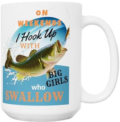 Générique Fishing Coffee Mug, Funny Novelty Drinking Cup, Hilarious Porcelain Milk Cup, Water and Tea Beverage Holder for Coffee and Beer Lovers, 4.53x3.35 Inches