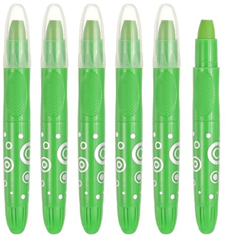 PATIKIL Lápiz De Gel Acuarelable, 6Pcs Lápices Twist Lavables Para Colorear, Dibujar, Pintar, Verde Hierba (5.2x0.59)