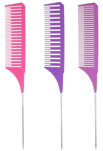 DOPENSPI Peigne à mèches 3 tailles - Professionnel - Anti-statique - Pour salon de coiffure - Pour homme et femme