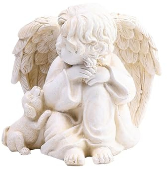 SUIOPPYUW Söt ängelfigur samlarstaty harts heminredning kreativ kerub skulptur söt liten ängelfigur tillverkad