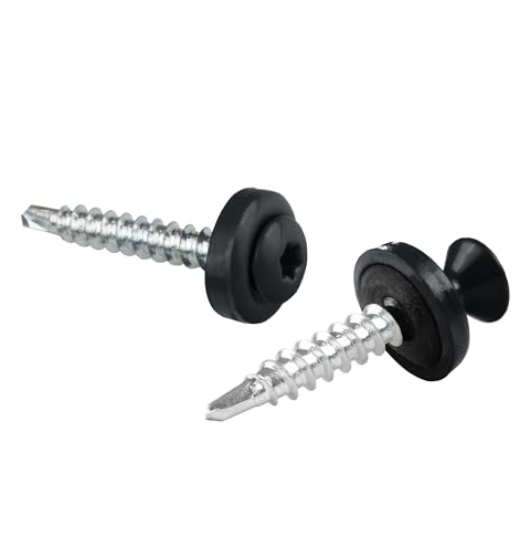 PAROTEC Trapezblechschrauben 4.8 mm x 35 mm, 250 Stück, RAL 7016 Anthrazit | Selbstschneidende Schrauben mit EPDM Dichtscheibe Dichtung Selbstschneidende Selbstbohrende Bohrschrauben Linsenkopf TX20