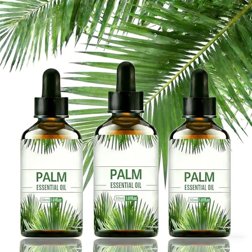 Aceite Esencial De Palma Cuidado De La Piel Y Cabello Base Multifuncional Aromaterapia For La Piel Difusores Altamente Adaptables Fabricación De Velas Jabón(3bottles)