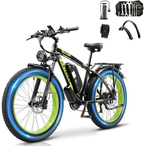 QIKAITU Electric Bike Road Legal 250W, 48V 20Ah E bike with Phone Holder, 26x4 Electric Bikes for Adults, 85N·m, 80-100KM PAS Range, All-Terrain Ebike, Electric Mountain Bike
