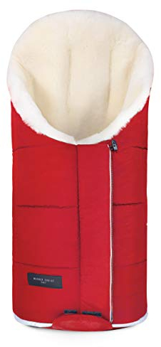 Werner Christ Baby, Lammfell Kinderwagen-Fußsack TULAVARIO – Buggy Lammfellfußsack (Kinder ab 6 - bis 36 Monate) aus medizinischem Fell, in Chili Red (rot)