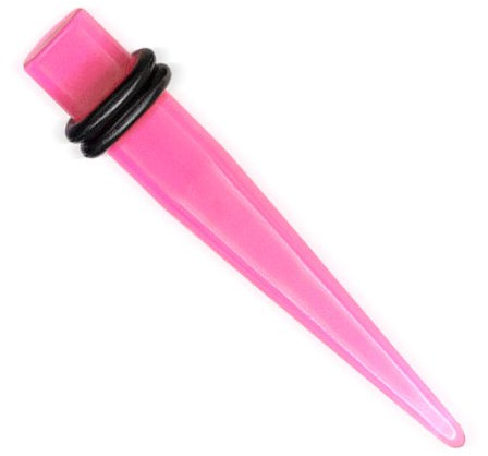 Piercing Ohr Expander Dehnungsstab Straight Acryl Dehnstab UV Rosa - 8mm