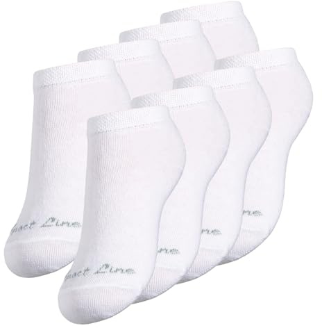 Yenita Lot de 8 paires de socquettes, couleur blanc - pour les filles et les garçons - taille 23-26