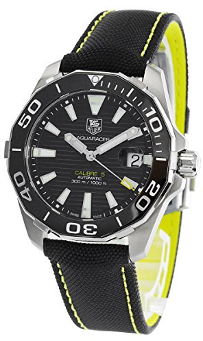 TAG Heuer Men's AQUARACER Calibre 5 Automatic Watch, Black Dial with Black Rubber Strap, 41mm