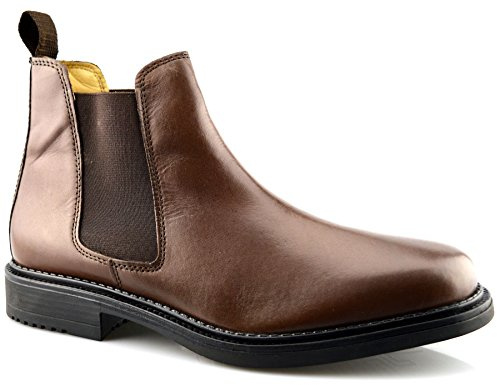 Roamer Mens Leather Flexible Fuller Fit Chelsea Dealer Ankle Boots Shoes Size - Brown - UK 13
