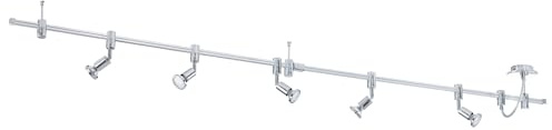 EGLO LED Deckenlampe Vilanova, 5 flammige Deckenleuchte, Deckenstrahler aus Aluminium und Metall, Wohnzimmerlampe in Chrom, Flurlampe, Spots inkl. GU10 Leuchtmittel, warmweiß