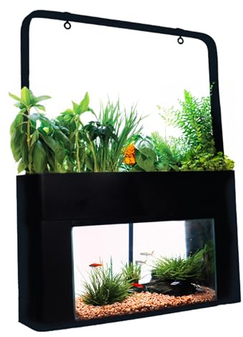 AquaSprouts Aquaponics Garden, Self-Sustaining Desktop Aquarium Hydroponics Ecosystem Kit, fits Standard 10 Gallon Aquariums