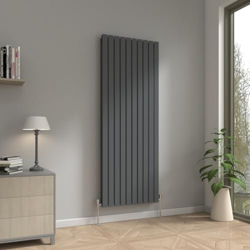 NRG Anthracite Vertical 1800x680mm Flat Panel Double Column Designer Radiator Modern Bathroom Central Heating