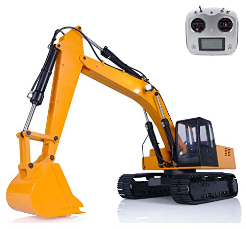 JDM 1/12 RC Hydraulischer Bagger Lackiert Montierte Fernbedienung Modell Pumpe Tracks Light Radio