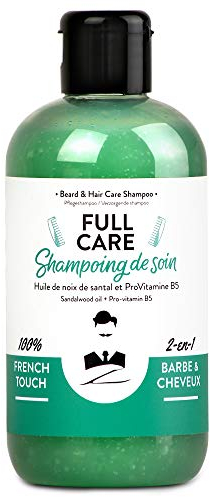 Monsieur Barbier : Shampoing Homme Barbe et Cheveux Sans Sulfate FULL CARE - Produit français 2-en-1 nourrissant, naturel, anti-chute pour un soin complet au parfum santal - 250 mL