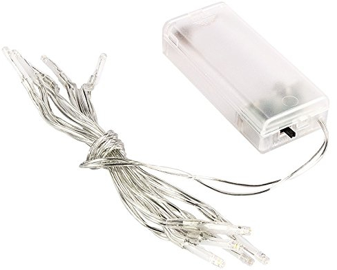 Ideen mit Herz 10er LED-Lichterkette mit Timer (6 Stunden AN | 18 Stunden AUS), Wird mit Batterie betrieben | warmweiß, 3mm Lampen-Ø, 120cm lang