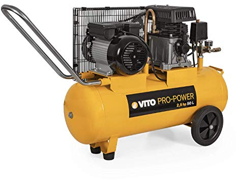 VITO - Compresseur à courroie 2.5 CV / 50 L 1.9 kW 230V AC Pression 8 Bar MAX
