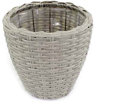 DARO DEKO Rattan Blumentopf rund 1 Stück - M grau