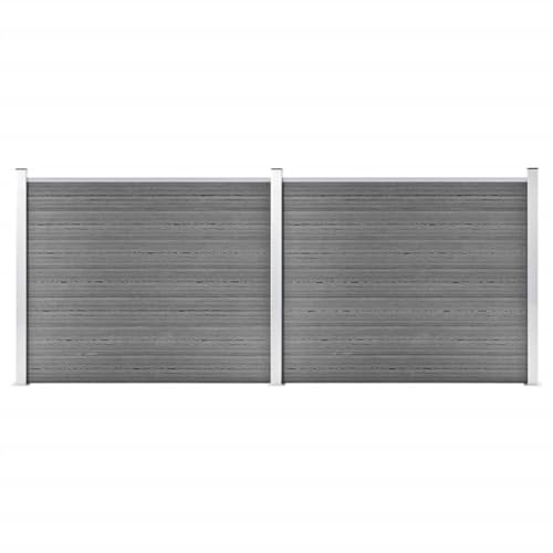 vidaXL Set de panel de valla WPC gris 353x146 cm