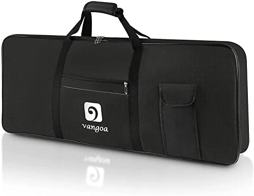 Vangoa Klaviertasche 61 Tasten Tastaturtasche, E-Piano Gig Bag, tragbare wasserdichte, langlebige Tastatur gepolsterte Tasche für 61 Tasten 40x16x6 (Schwarz)