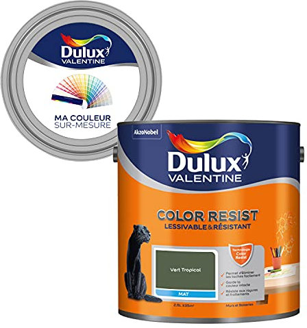 Ma Couleur Sur-Mesure par Dulux Valentine – Peinture Intérieure Murs, Plafonds, Boiseries - Palette Créativité, Pièce à Vivre Mat, Vert Tropical , 2,5 L