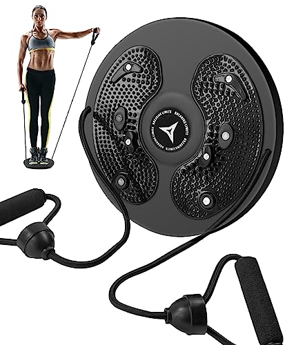 Breaking Limits Taillentwister - Twist Waist Disc Board - Drehscheibe, Balanceboard für Bauch, Beine, Po, Hüfte, inkl. Haltegriffe - Gleichgewichtstrainer, Wackelbrett, Drehplatte, ideal für Zuhause