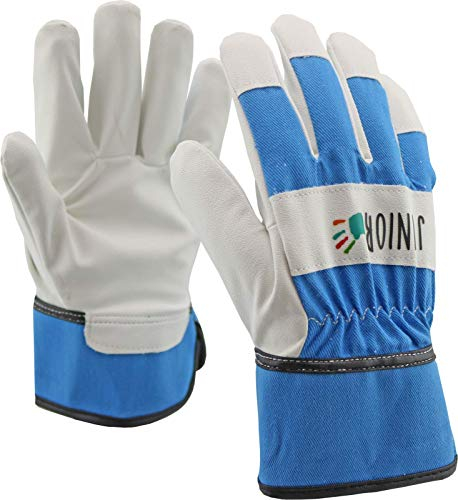 OX-ON HandschuhMan Kids Kinderhandschuhe Gartenhandschuhe Arbeitshandschuhe für Kinder (6-8 Jahre, Blau)
