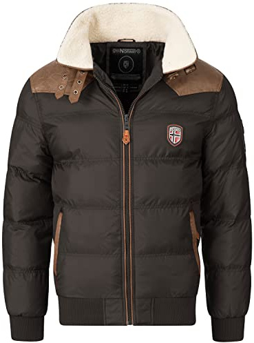 Geographical Norway Veste matelassée d'hiver pour homme - Anorak chaud doublé - Veste de ski et de snowboard pour l'hiver/automne en pack avec bonnet UD, L